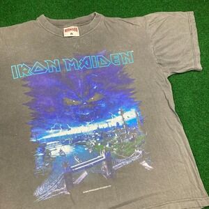 Vintage Iron Maiden Shirt Mens L Black 2000 Brave New World Tour Promo Faded Y2K
